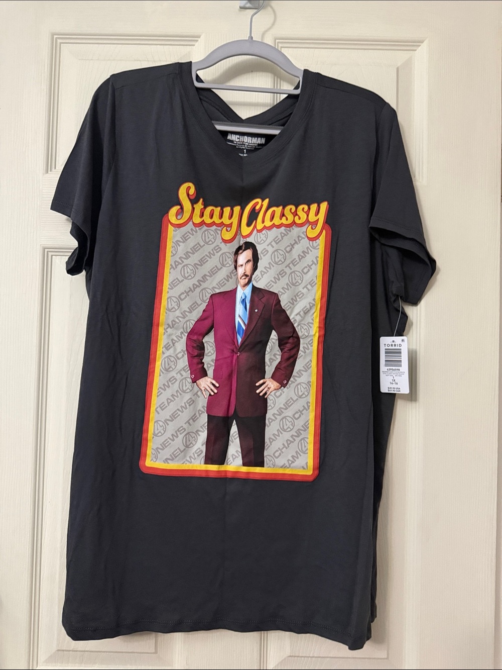 NWT Torrid Stay Classy Anchorman Graphic Tee Sz 1, 1X, 14-16